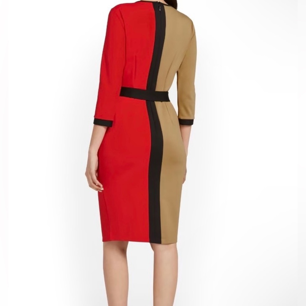 NEW YORK & COMPANY Sheath Color-block Dress - Picture 2 of 5